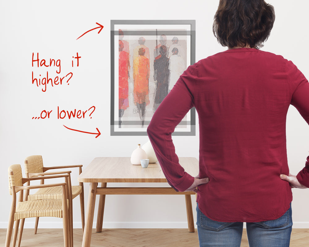 Should I hang my picture a little higher or lower? UTR Decorating