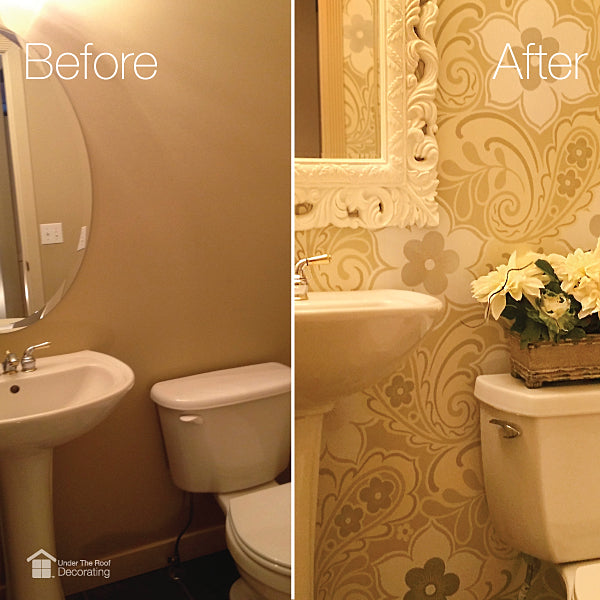 Drab to fab: powder room makeover | UTR Decorating
